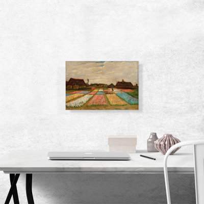" Flower Beds In Holland 1883 " by Vincent Van Gogh Painting Print