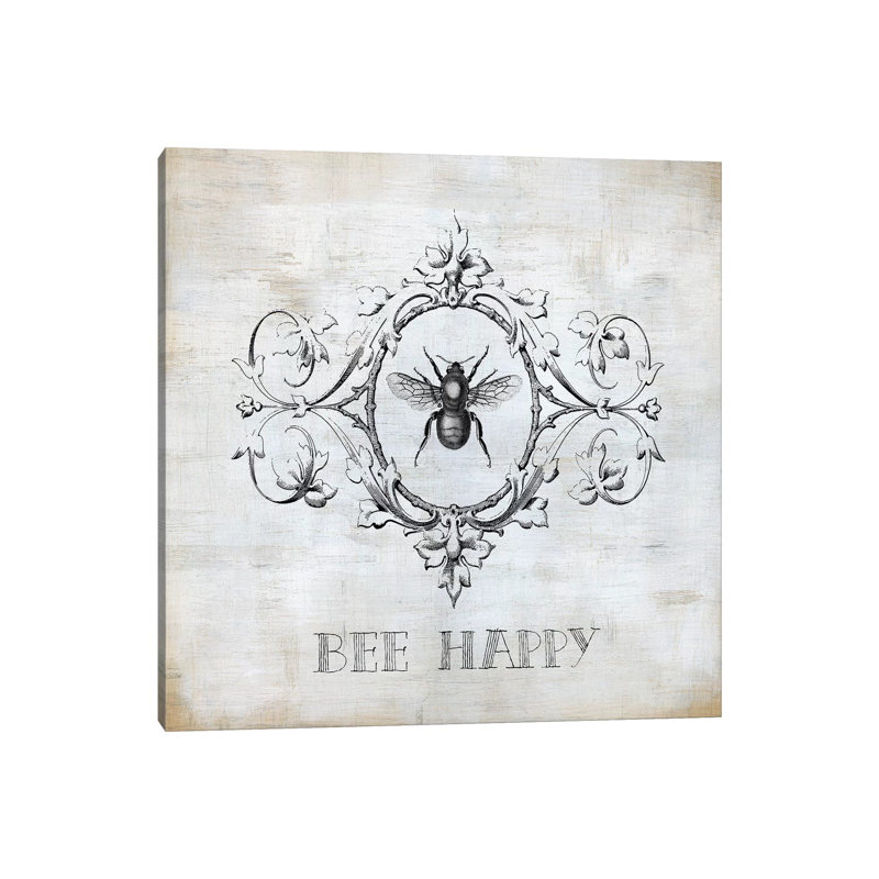Bee Happy by Carol Robinson - Print on Canvas, Wrapped Canvas, 30.48 cm H x 30.48 cm W
