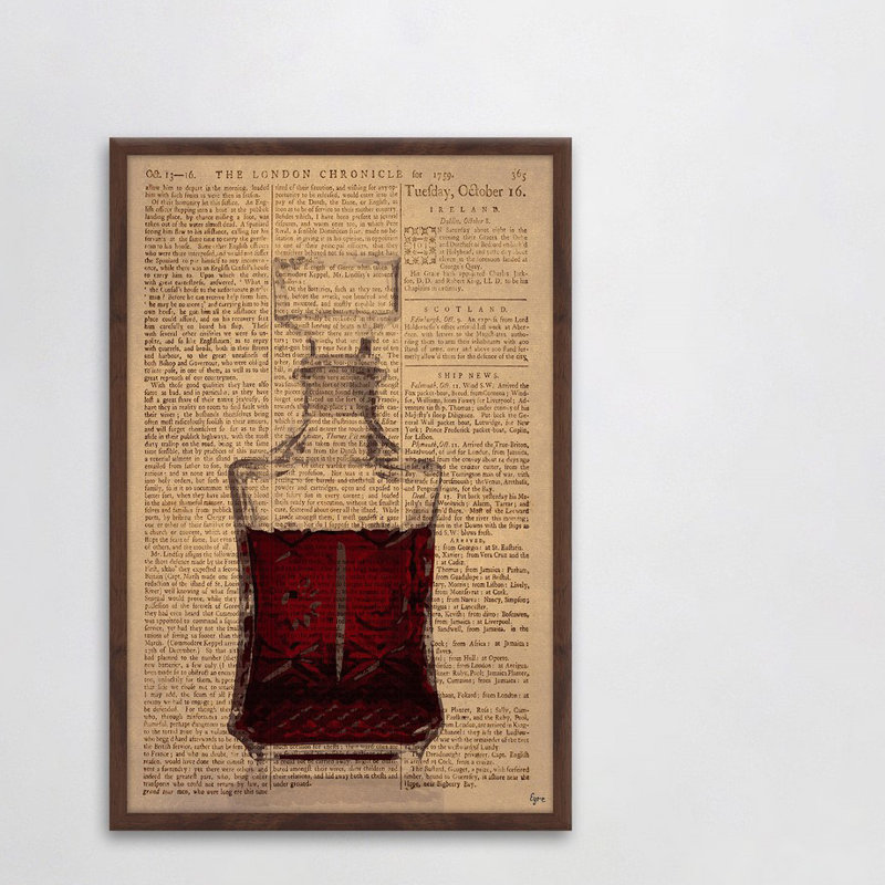 «Red Spirit» par Eyre Tarney - Reproduction d'art graphique sur papier encadré, H 24 po x l 16 po x P 1,5 po