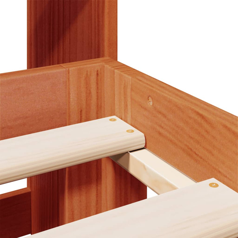 Bellandra Solid Wood Drawers Bed Frame, Double (4'6), Wax Brown