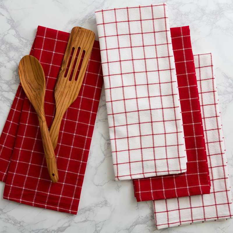 Printed Microfiber Dishtowel Set/4, Red