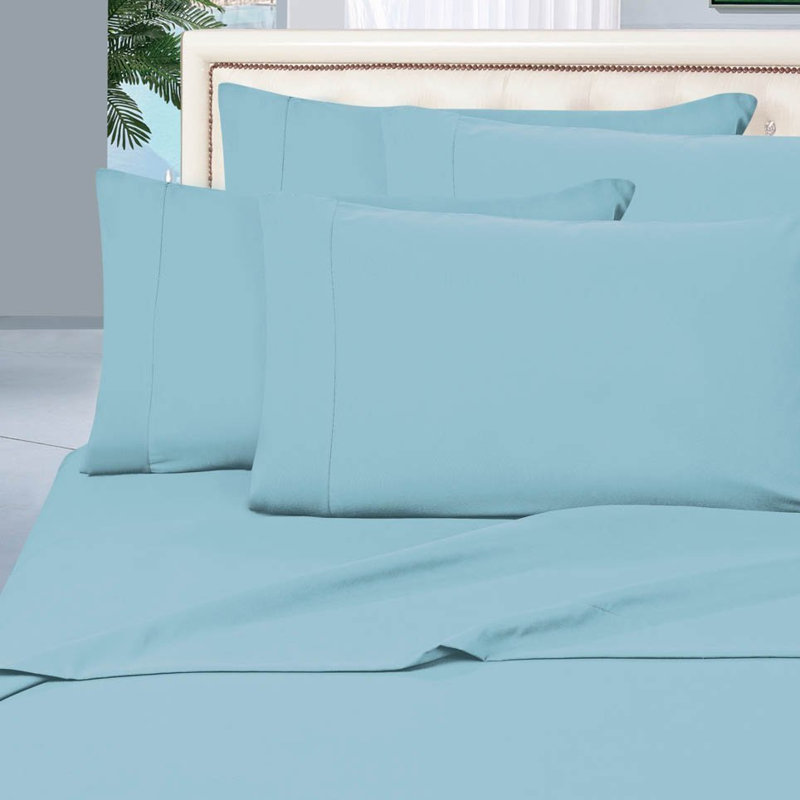 Elegant Comfort Luxurious 1500 Premium Hotel Quality Microfiber Three Line Embroidered Softest Bed Sheet Set, Wrinkle and Fade Resistant