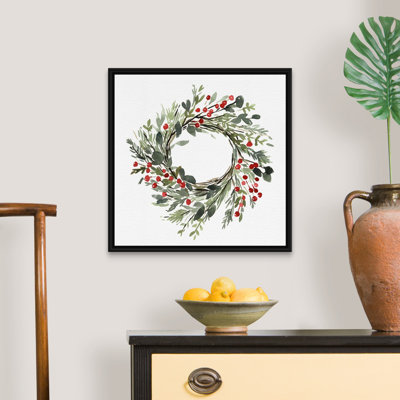«Holly Farmhouse Wreath II» par Emma Caroline - reproduction d'art sur toile