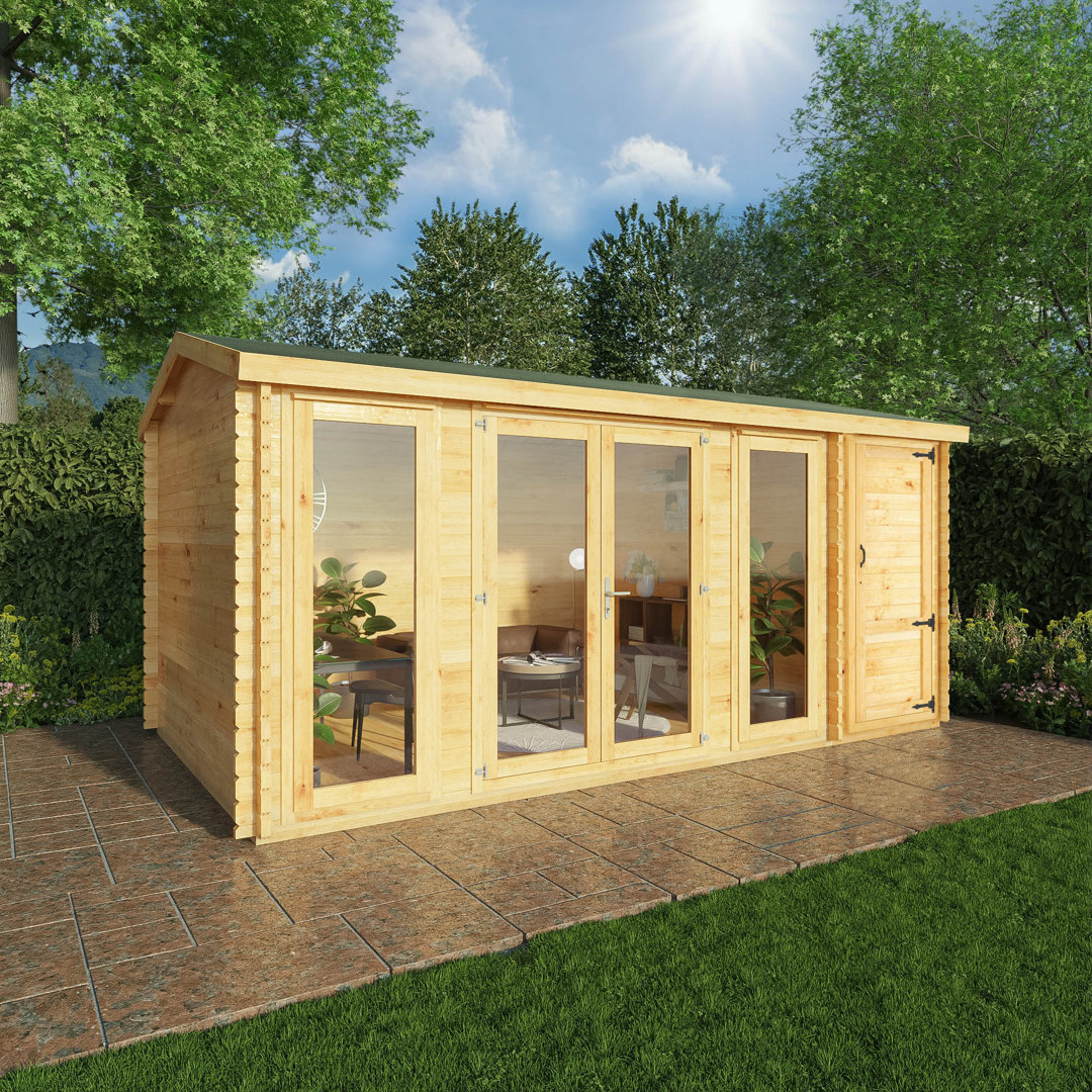 Mercia 17ft x 10ft Home Office Studio With Side Shed (44mm)