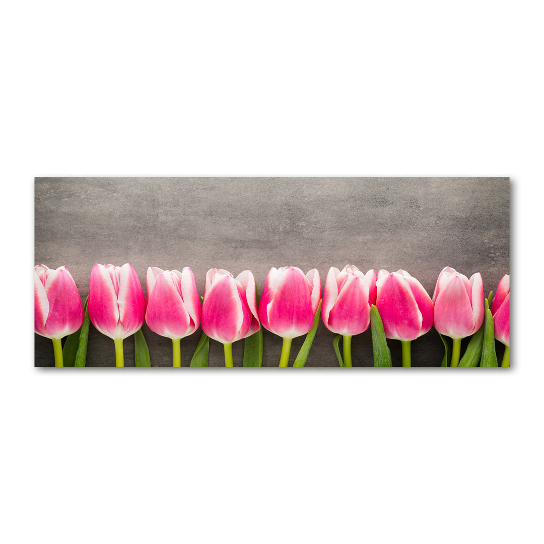 Glasbild Pink Tulips