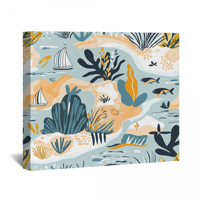Décoration sur toile plage - Décoration murale nature, H 16 po x l 16 po