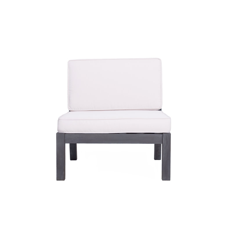 Chaise de patio avec coussins Rossi, Blanc