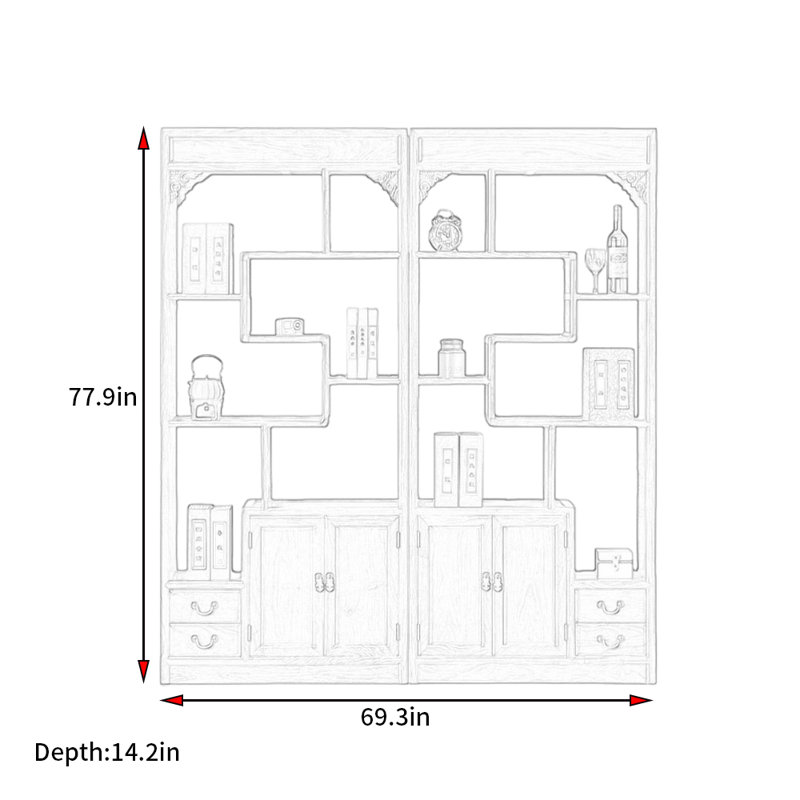 Nouvelle bibliothèque de style minimaliste classique chinois