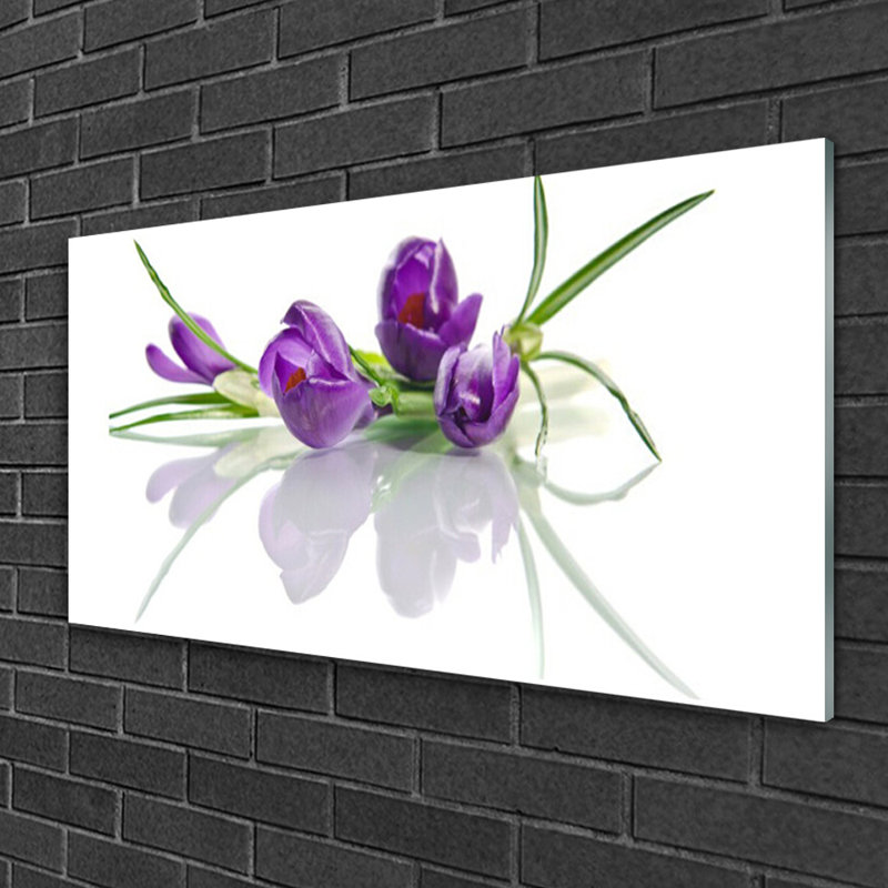 Floral Flowers - Unframed Photograph on Glass