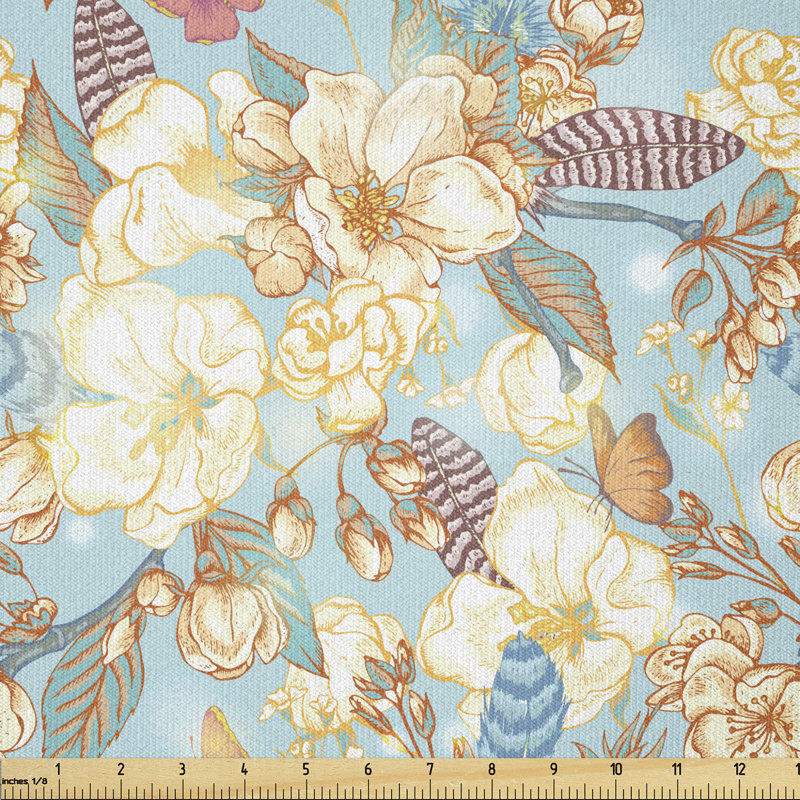 Christiene Garden Spring Season Seamless Flowers Leaves Multi-Purpose Fabric