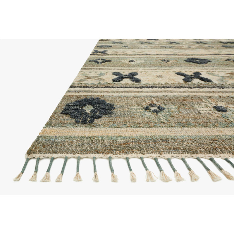 Tapis beige noué à la main Bentonville, Rectangle 9 pi 3 po x 13 pi