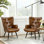 Fauteuil à oreilles en similicuir de 25,5 po de largeur Mid-Century