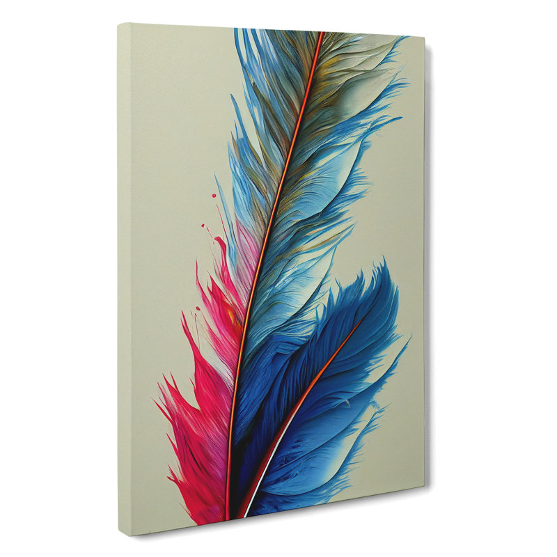 Unified Feathers - Wall Art, Wrapped Canvas, 76cm H x 50cm W x 3cm D, No Matte