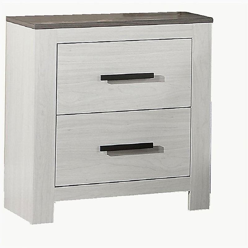 Table de chevet de couleur blanche 1pc Table de chevet 2 tiroirs