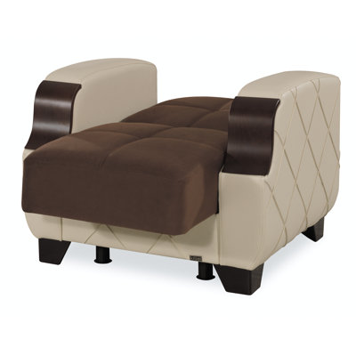 Molina Fabric Upholstered Convertible 3-in-1 Sleeper Arm Chair With Storage