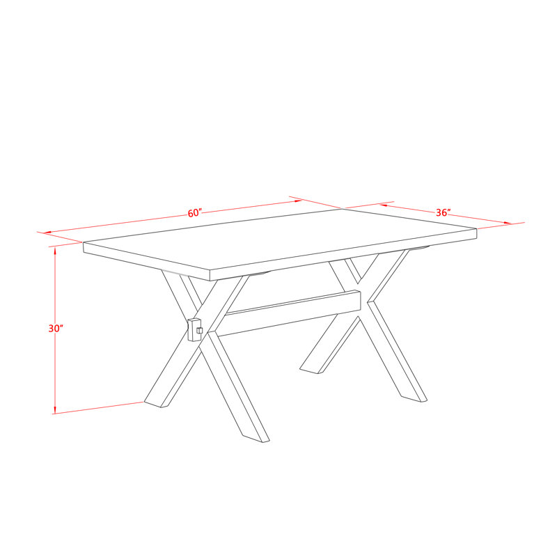 Moncayo Rubberwood Solid Wood Dining Set, 30" H x 36" W x 60" D, 5 Pieces: Table, 4 Chairs, Mint