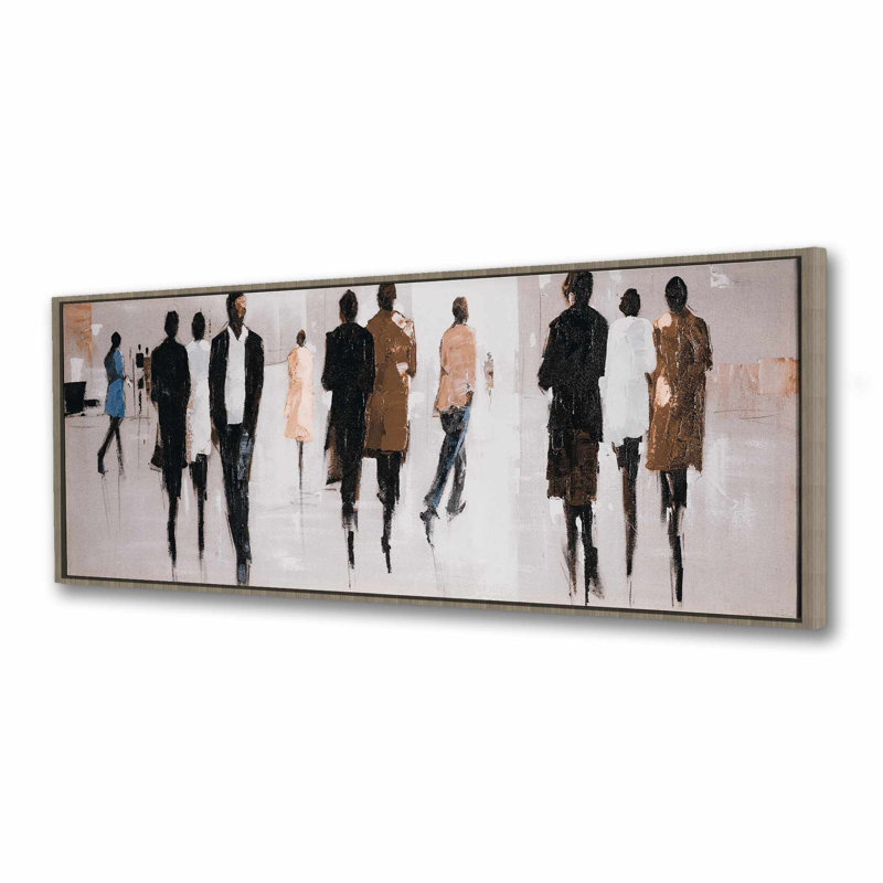 Toile encadrée Avenue Beige Woman | Élégante décoration intérieure