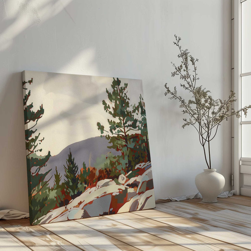Mountain Rocks and Pines II, reproduction sur toile, Toile tendue, H 12 po x l 12 po x P 1,25 po