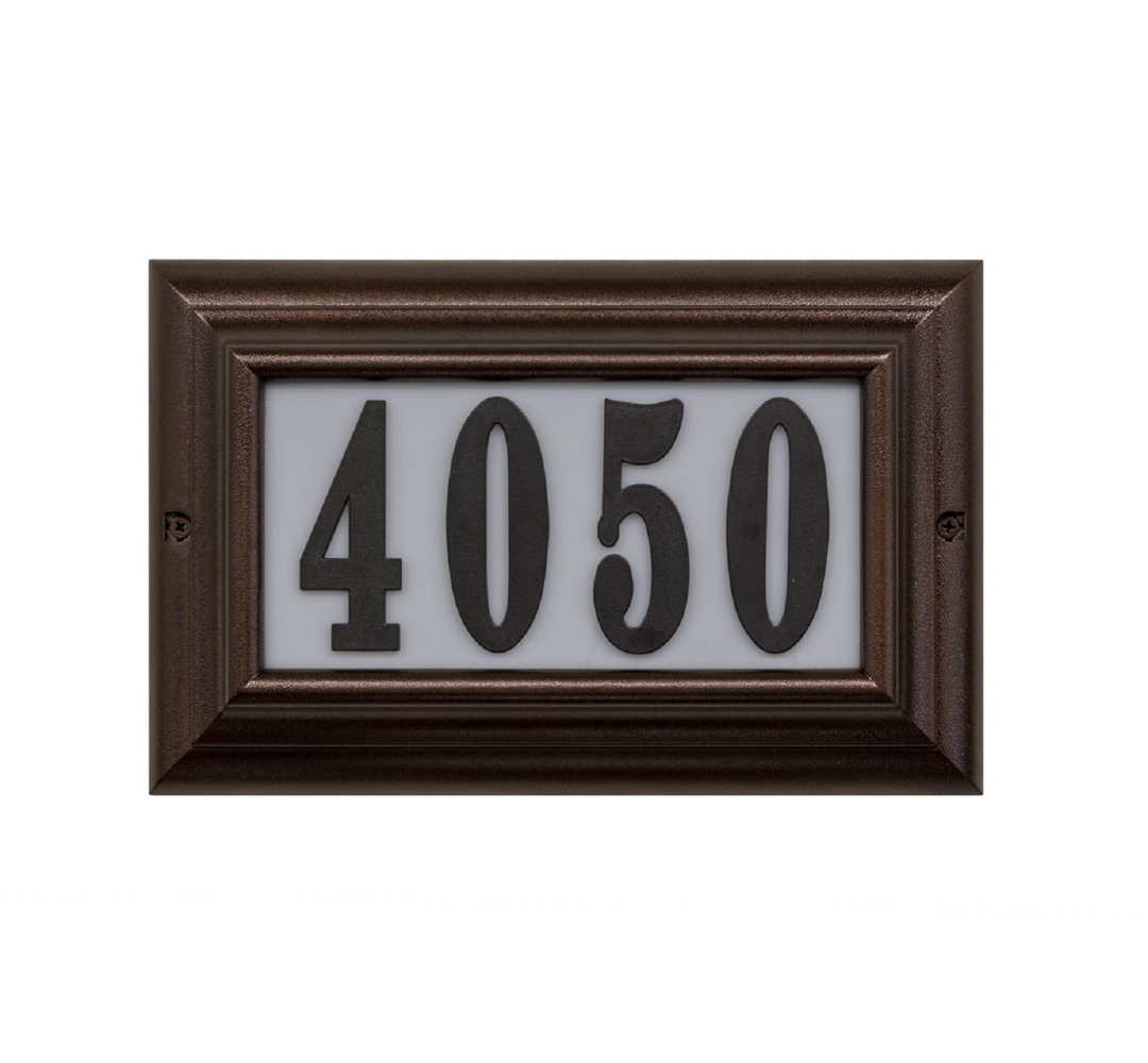 The Edgewood Do it yourself Lighted 1-Line Wall Address Plaque Qualarc Background