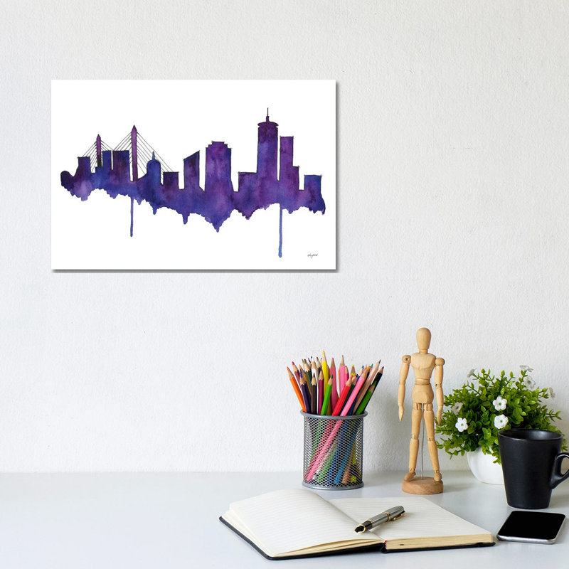 Boston Skyline 1 Piece Wrapped Canvas Painting, 20.32 cm H x 30.48 cm W