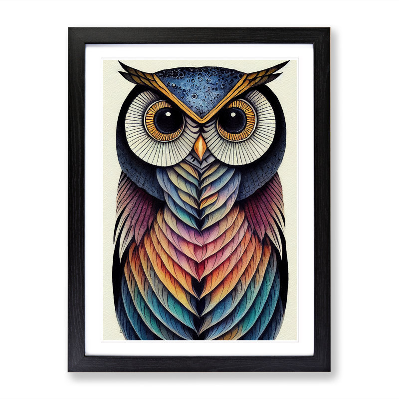 Intoxicating Owl - Wall Art, Black Framed, 64cm H x 46cm W x 2cm D