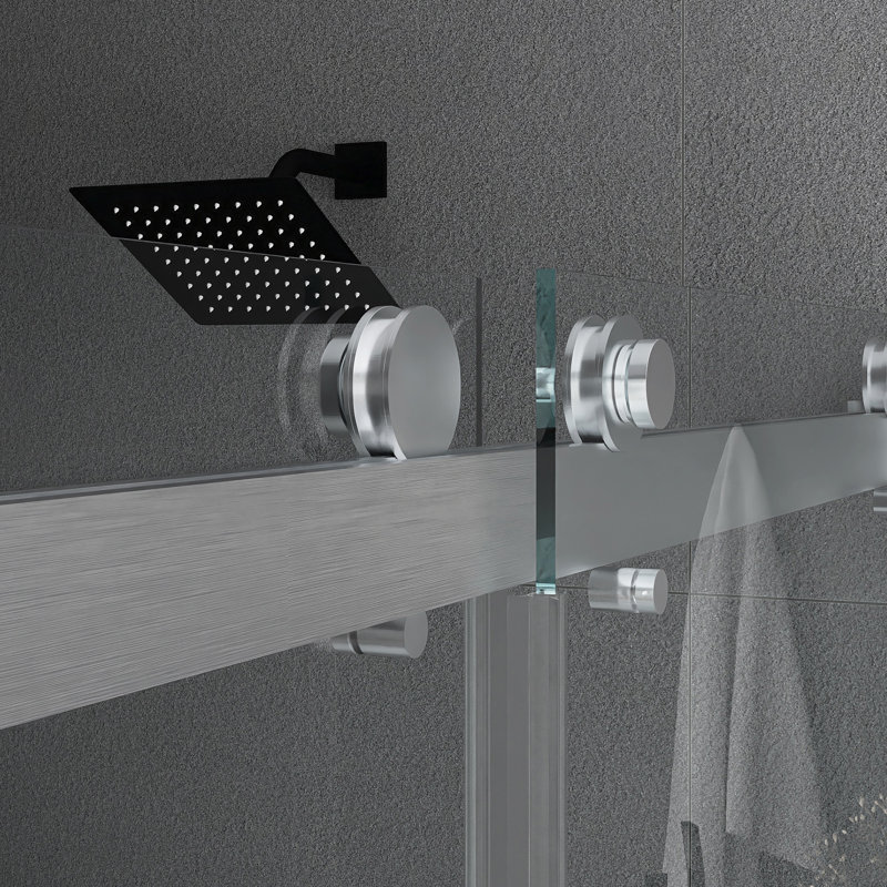 55''-59'' W x 72'' H Sliding Frameless Shower Door, Silver