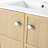 Bathroom Vanity With Vessel Sink, Wall-Mounted Floating White Rectangular Acrylic Integrated Basin Without Faucet, Striped Shelves Layer, Natural Woodgrain Colour