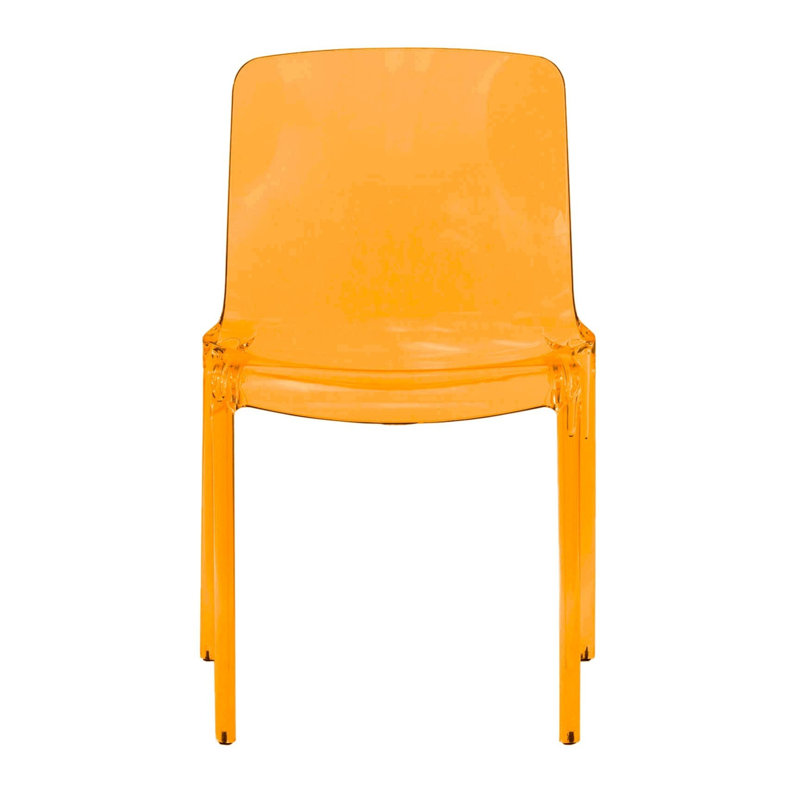 Chaise de salle à manger empilable Lade, Orange transparent, Individuel