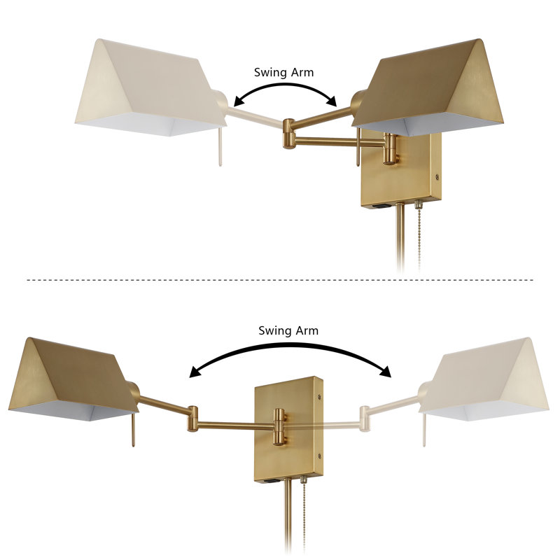 Rawtenstall Iron Swing Arm Sconce, Brass Gold