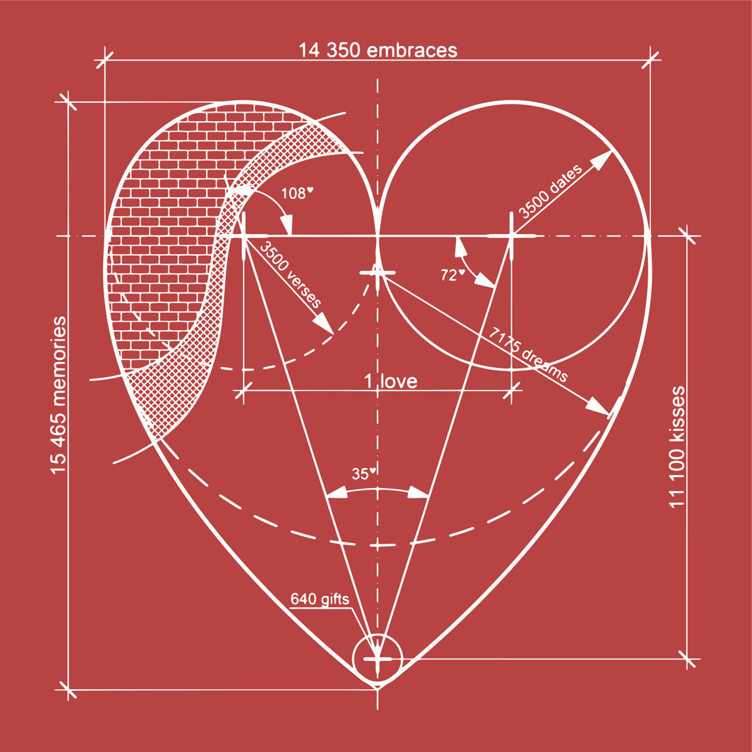 Tristian Draught Heart von Irynochka - Grafik auf Segeltuch