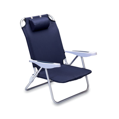 Monaco Reclining Backpack Beach Chair, Outdoor Folding Lounge Chair, Lightweight Low Camping Chair