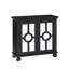 Armoire moderne en bois traditionnel, noir antique, portes miroir, rangement intérieur à 1 tablette, finition noire, bois, portes-338319017