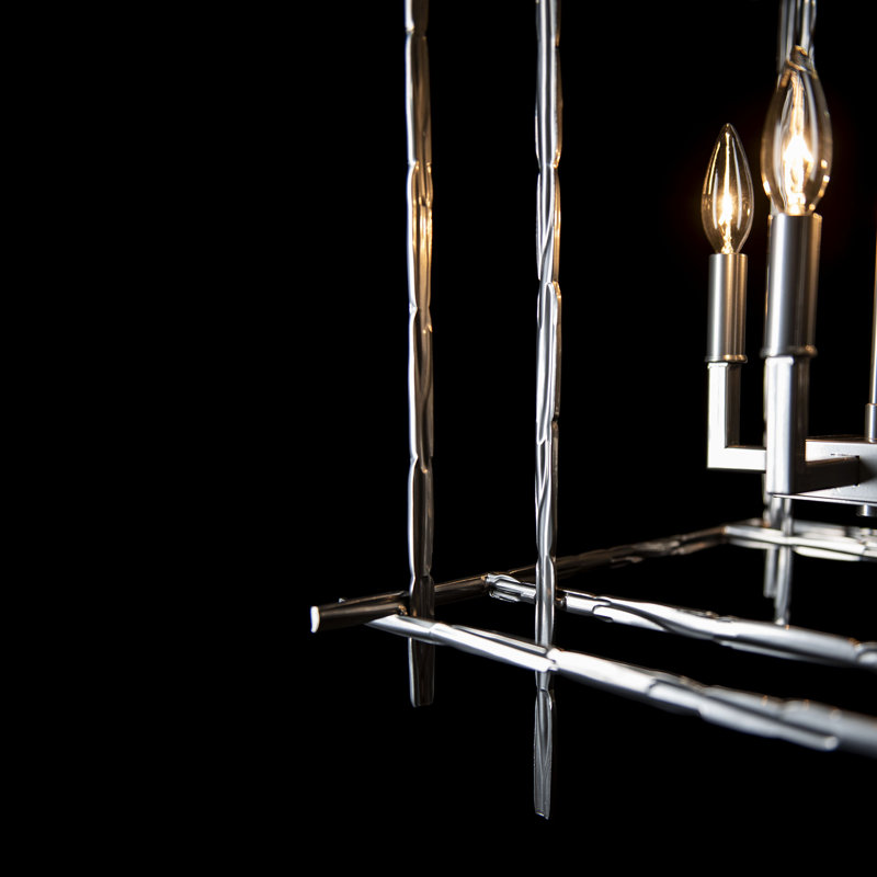 Tura - Light Rectangle Chandelier, Sterling, Medium