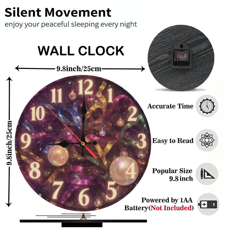 Nouvel An-Horloge-Banderoles-Ornements