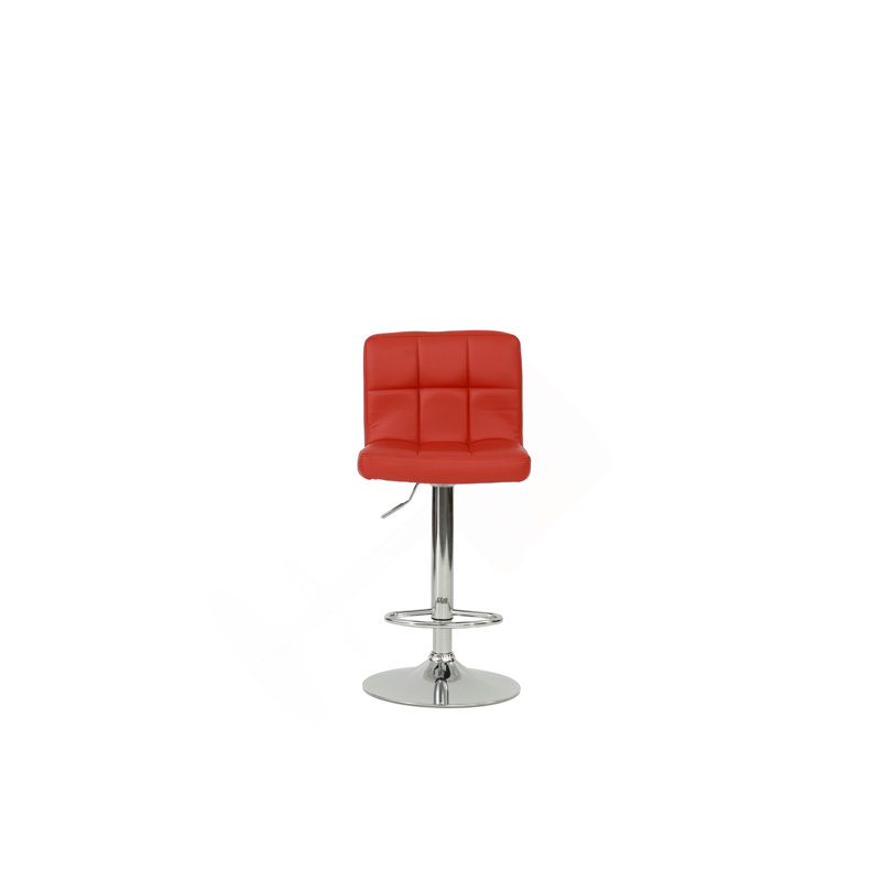 Tabouret de bar en rouge, chrome