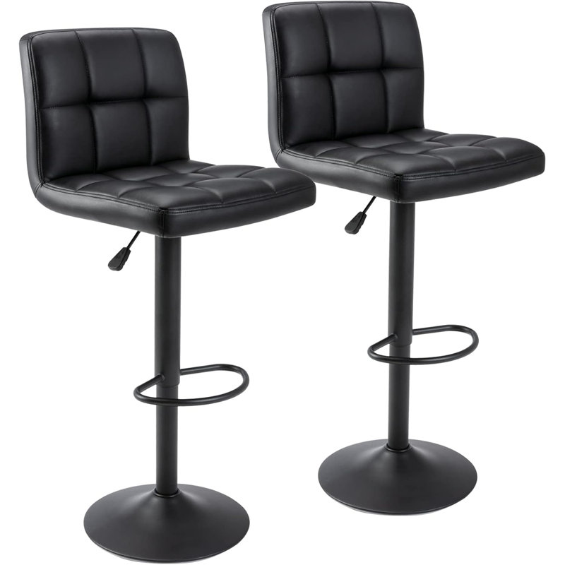 Ensemble de 2 tabourets de bar réglables en cuir Pu