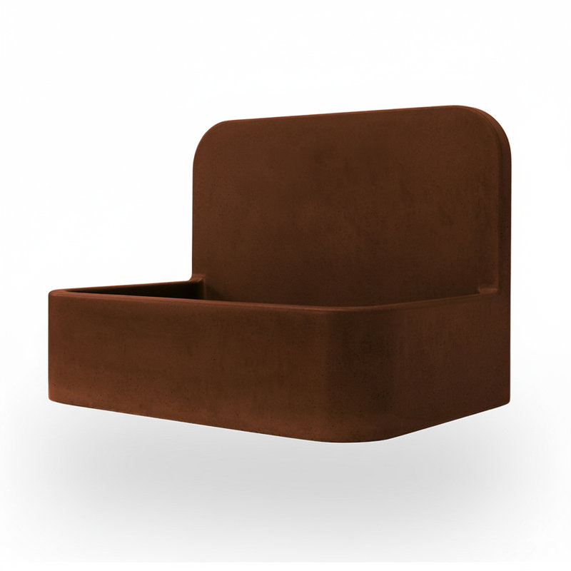 Newterra Handmade Concrete Wall/Vessel 22" Bathroom Sink, Terracotta, No Hole