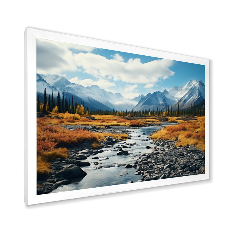 Canada Canada Wilderness III - reproduction sur toile, Cadre simple blanc, H 34 po x l 44 po x P 1,5 po