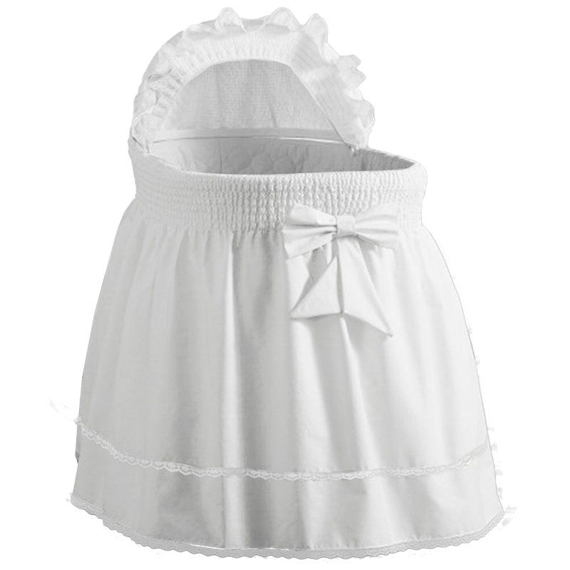Jeannette Cotton Blend Bassinet Bedding Set, White