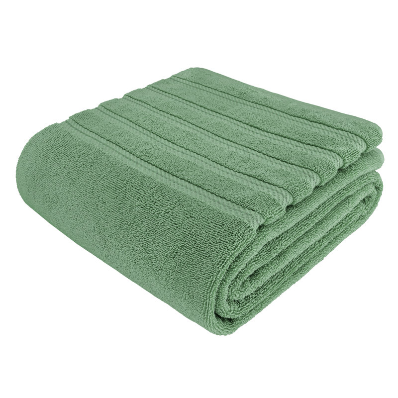 Grand drap de bain 100% coton 35 x 70 Darcelle, Vert sauge, 1