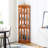 Oak Corner Cabinet With 5 Shelf Formation And Curio 5-Shelf Lighting, Oak Texture-480498856