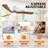 42 Inch Modern Low Profile Wood Ceiling Fans With Lights And Remote, Farmhouse Flush Mount 6 Speed Reversible DC Motor Ceiling Fan For Bedroom-114486014