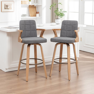 Tabourets de bar pivotants rembourrés Louise Classic Farmhouse
