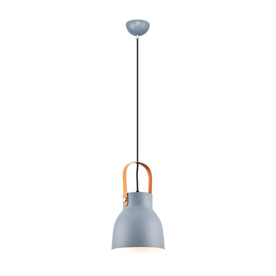 Lustre moderne scandinave, corps en métal gris, 7,5 po de diamètre x 47,2 po de hauteur | 1 x douille E27, 40 W maximum (ampoule non incluse) | Design élégant et novateur pour le salon, la salle à manger et le vestibule