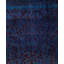 Tapis carré noué à la main de conception unique Rachal - bleu, 5 pi 10 po x 6 pi 2 po