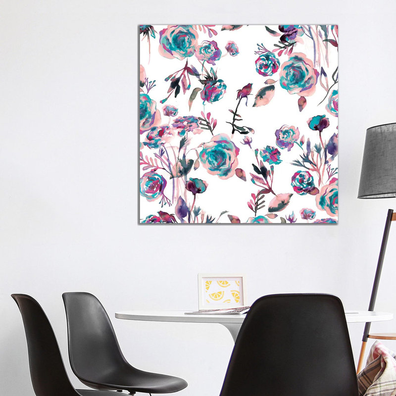 Roses Bouquet Mauve by Ninola Design - Wrapped Canvas Print