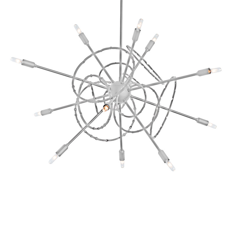 Olympus 12 - Light Sputnik Sphere Chandelier, Vintage Platinum