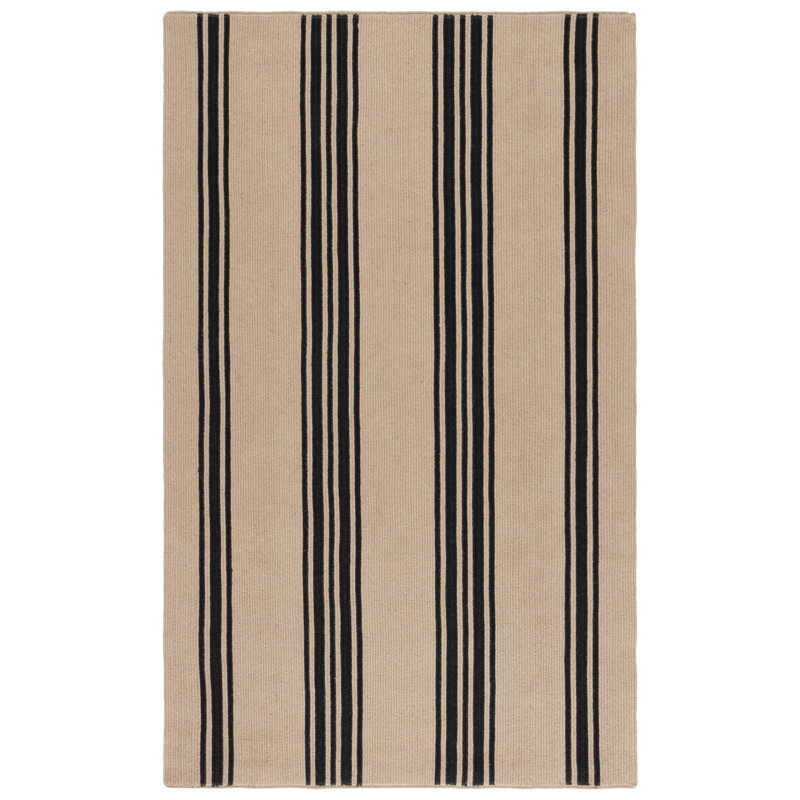 Hielm Hand Woven Jute Performance Striped Rug, Rectangle 4' x 6'