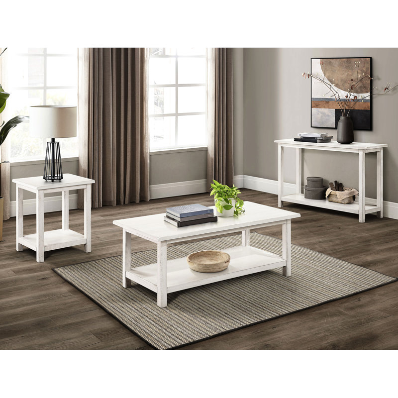 Castleton White Wood Entryway Sofa Console Table