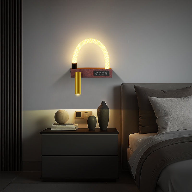 Applique murale à DEL en silicone avec abat-jour en silicone 3 lumières à intensité variable